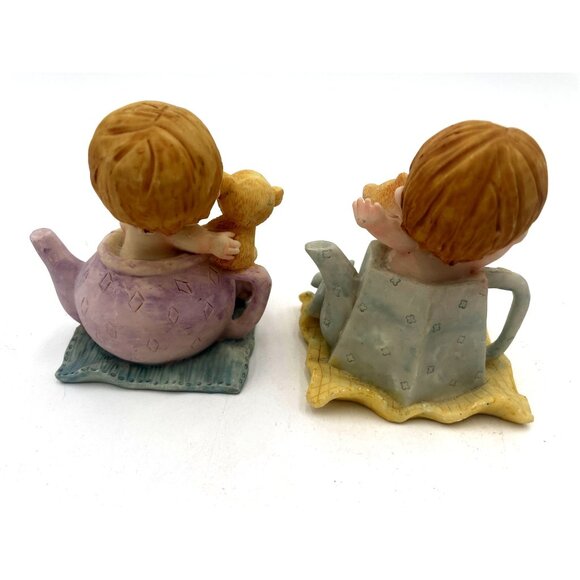 Baby Figurines In Teapots Teapot Blankies Teddy Bears - Picture 3 of 5